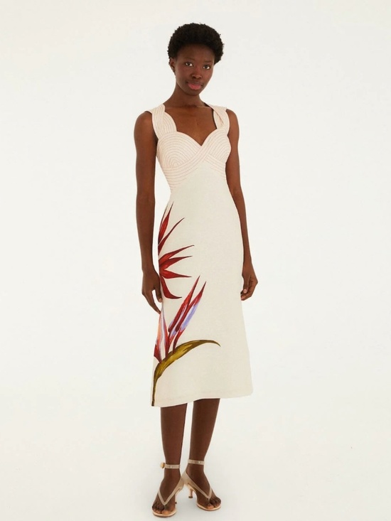 FARM Rio Dresses & Skirts - Strelitzia Sand Midi Dress